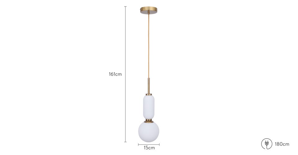 RIVA Pendelleuchten & Deckenleuchten Weiß / Gold Glas / Metall Dimensions