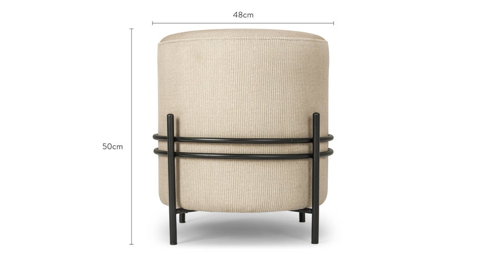 BELAR Stools Beige / Black Fabric / Metal Dimensions