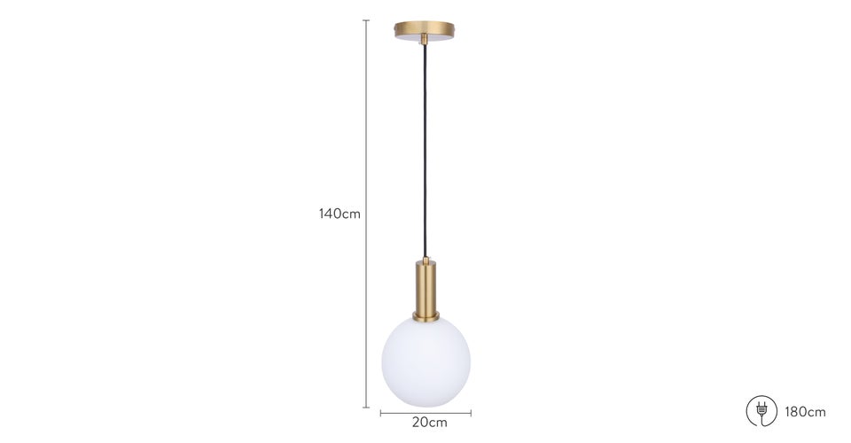 FALLON Pendelleuchten & Deckenleuchten Weiß / Gold Glas / Metall Dimensions