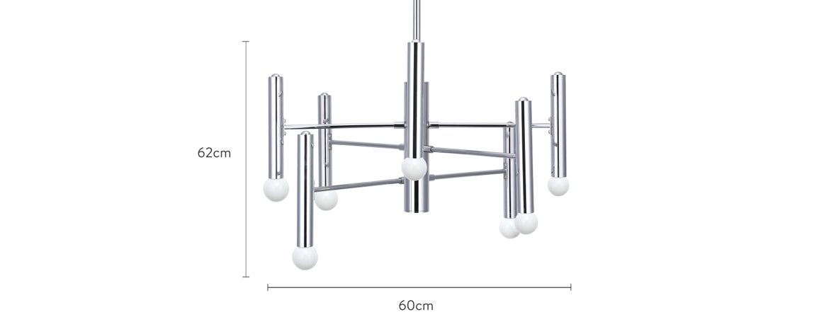 EDMONDO Suspensions & Lustres Chrome Métal Dimensions