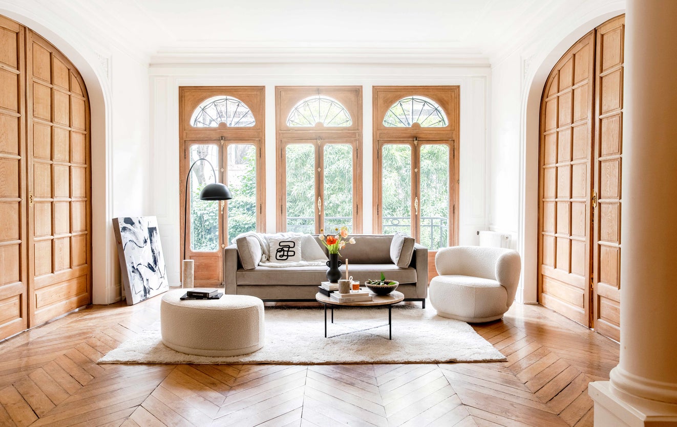 Inspiration Zola 3-Sitzer Sofas Grau / Schwarz Samt / Metall