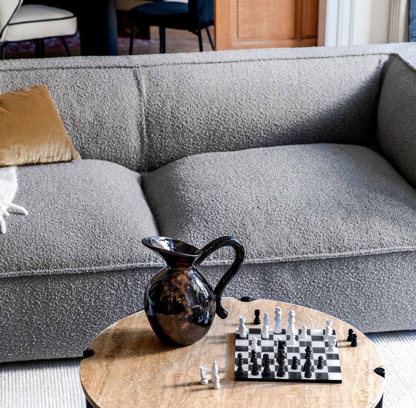 Inspiration AUSTER 3-Sitzer Sofas Grau Locken / Holz