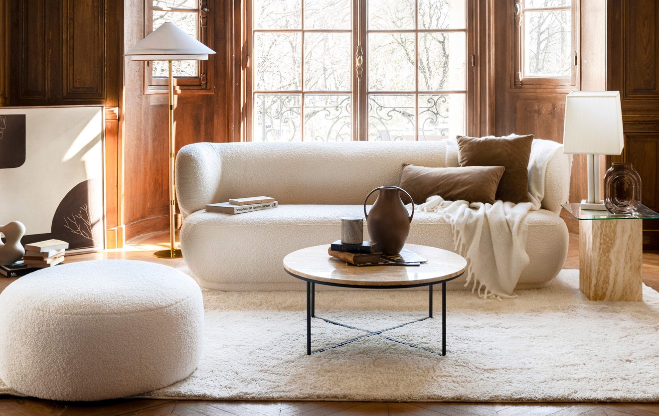 Inspiration GIULIA 3 Seater Sofas Ecru Curl