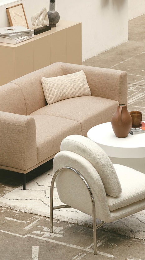 Inspiration DRIES 3 Seater Sofas Taupe / Black Fabric / Metal