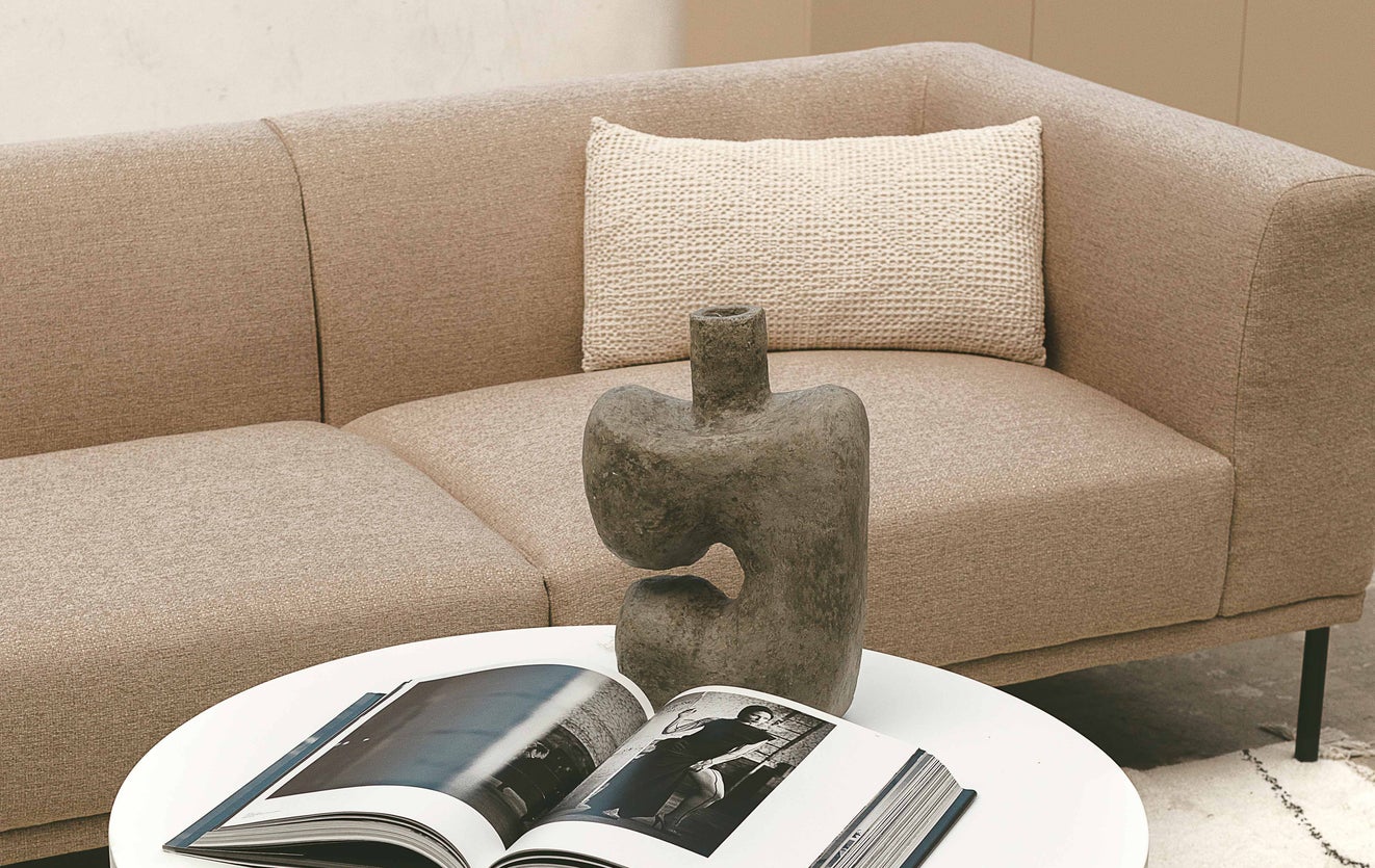 Inspiration DRIES 3 Seater Sofas Taupe / Black Fabric / Metal