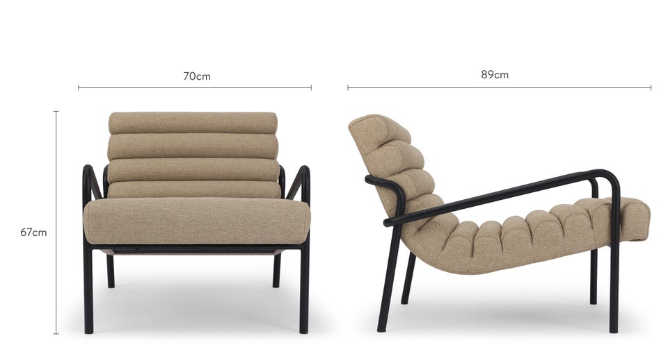 ALTO Fauteuils Taupe / Noir Tissu / Métal Dimensions