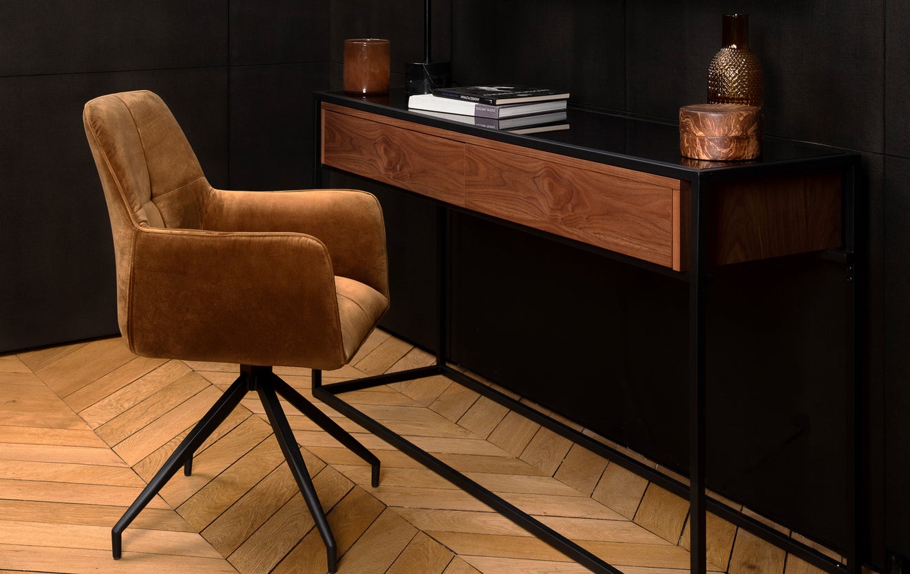 Inspiration KINGSCROSS Bürostühle Braun / Schwarz Samt / Metall