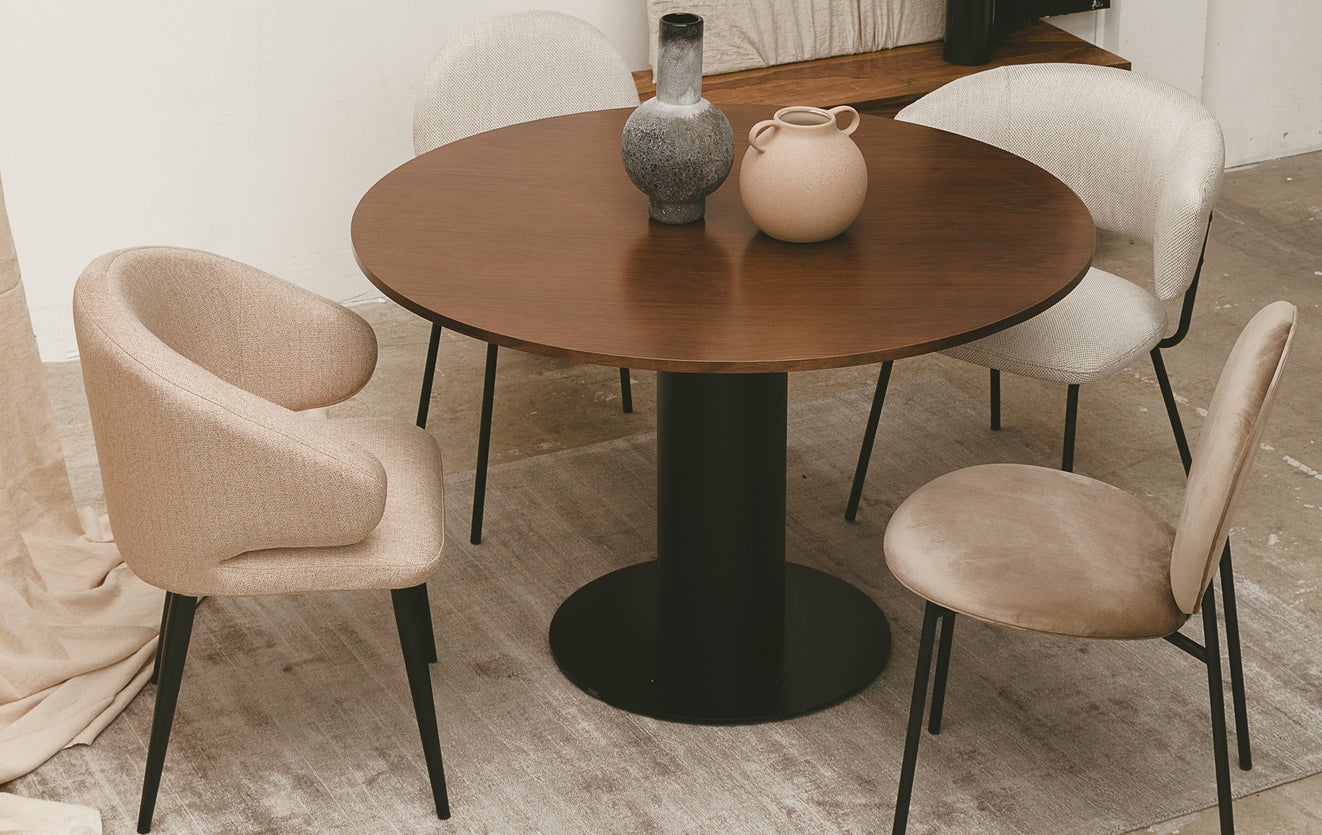 Inspiration SAGE Dining chairs Taupe / Noir Tissu / Métal