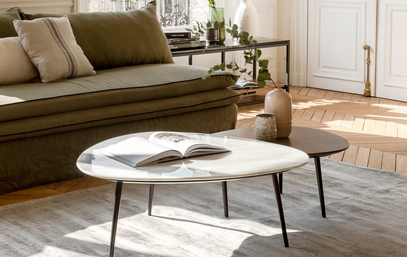 Inspiration SOLACE Tables basses Blanc / Noir Marbre / Métal
