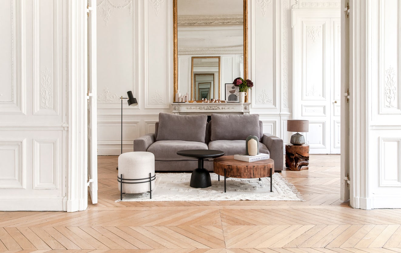 Inspiration BELAR Hocker & Poufs Mondschein Beige Metall