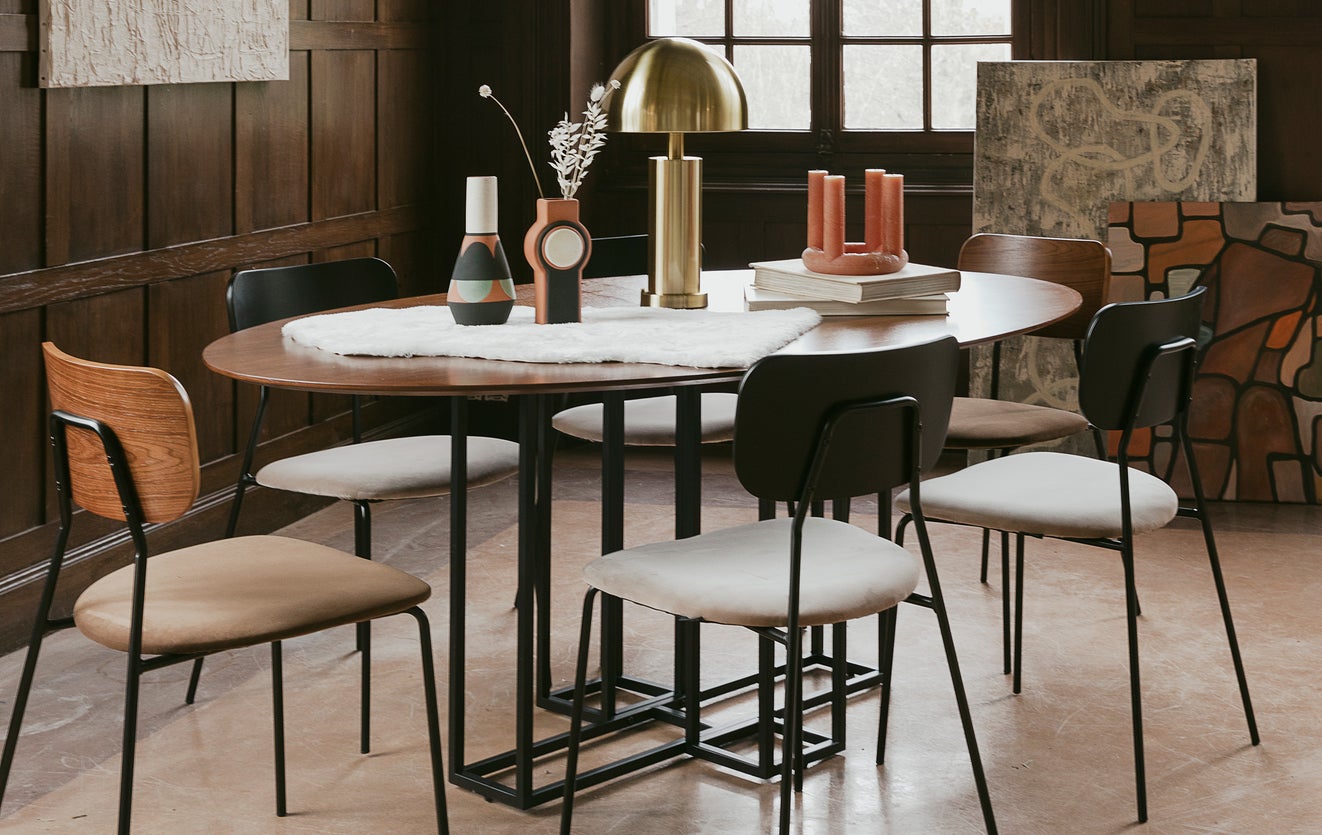 Inspiration VALIANO Tables à manger Marron / Noir Bois / Métal
