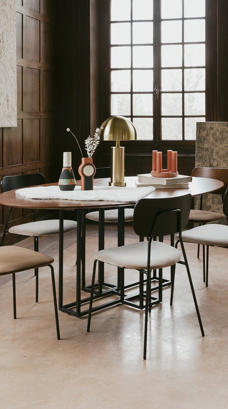 Inspiration VALIANO Tables à manger Marron / Noir Bois / Métal
