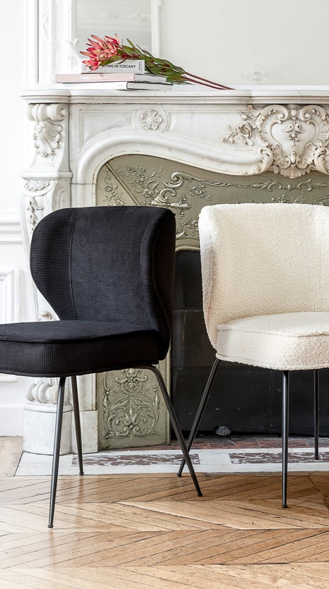 Inspiration WAYNE Dining chairs Black Velvet / Metal