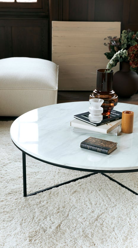 Inspiration GISELLE Coffee Tables Blanc / Noir Marbre / Acier