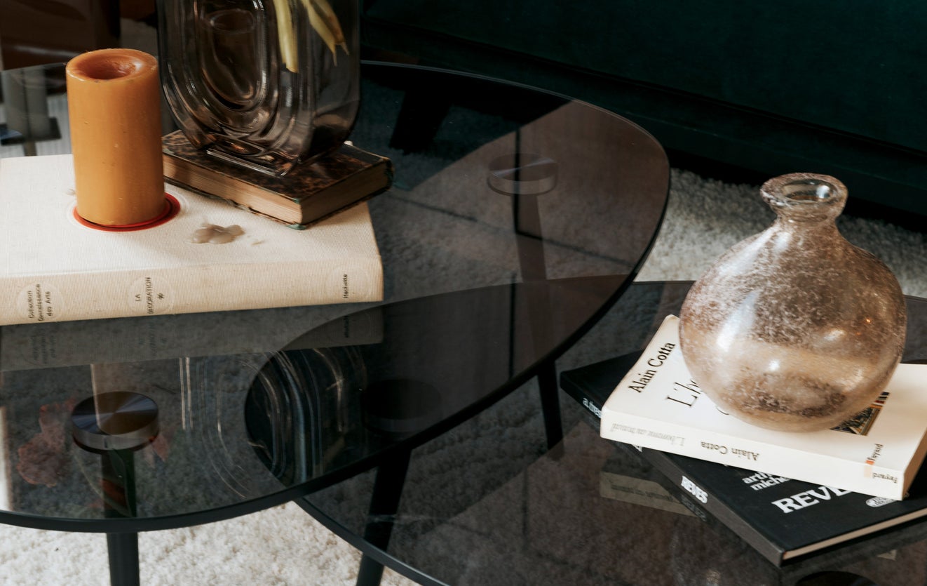 Inspiration SOLACE Coffee Tables Noir Verre / Métal