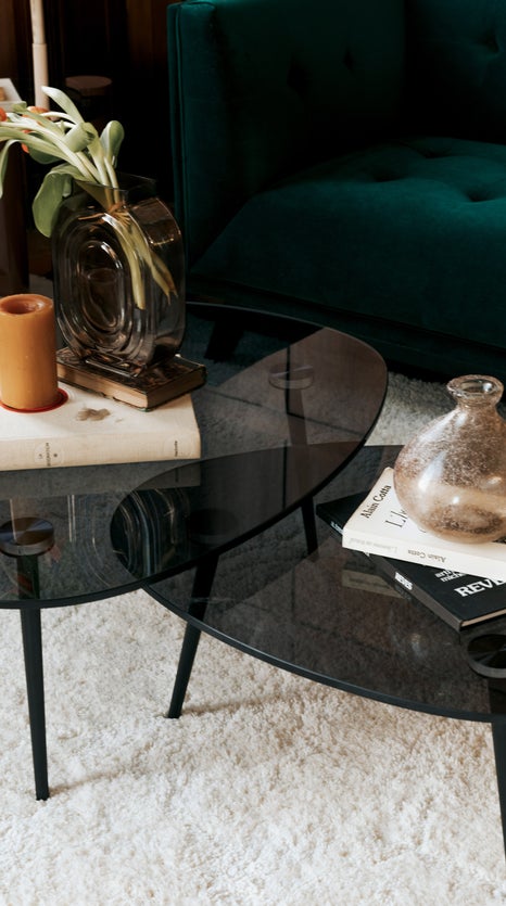 Inspiration SOLACE Coffee Tables Noir Verre / Métal