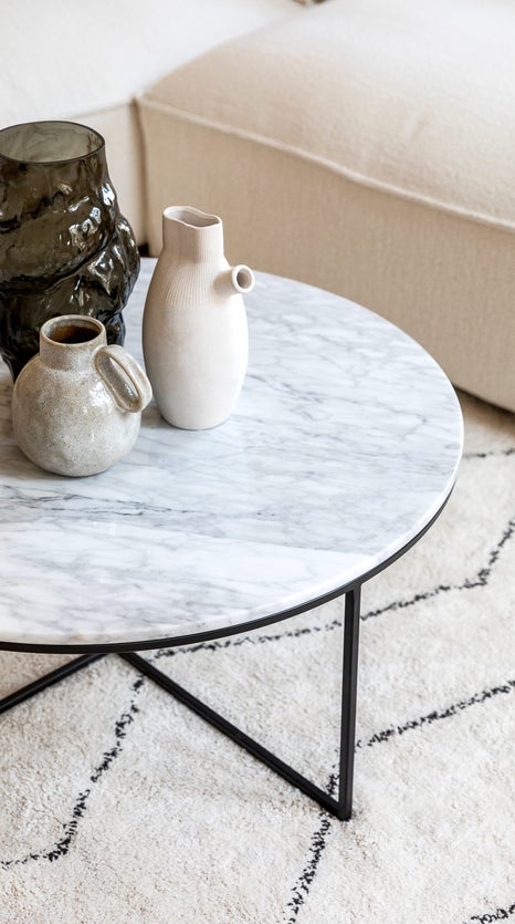 Inspiration GISELLE Coffee Tables White black Marble / Metal