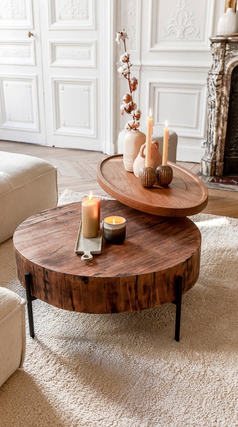 Inspiration Beryl Couchtische Braun / Schwarz Holz / Metall