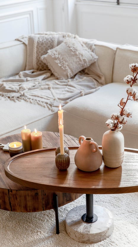 Inspiration Matteo Tables basses Marron / Beige Bois / marbre