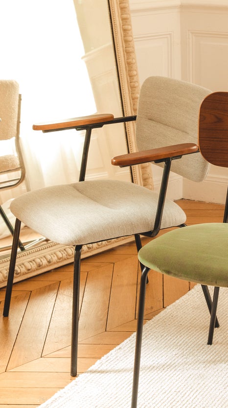 Inspiration HORACE Dining chairs Gris / Noir Bois / Métal / Tissu