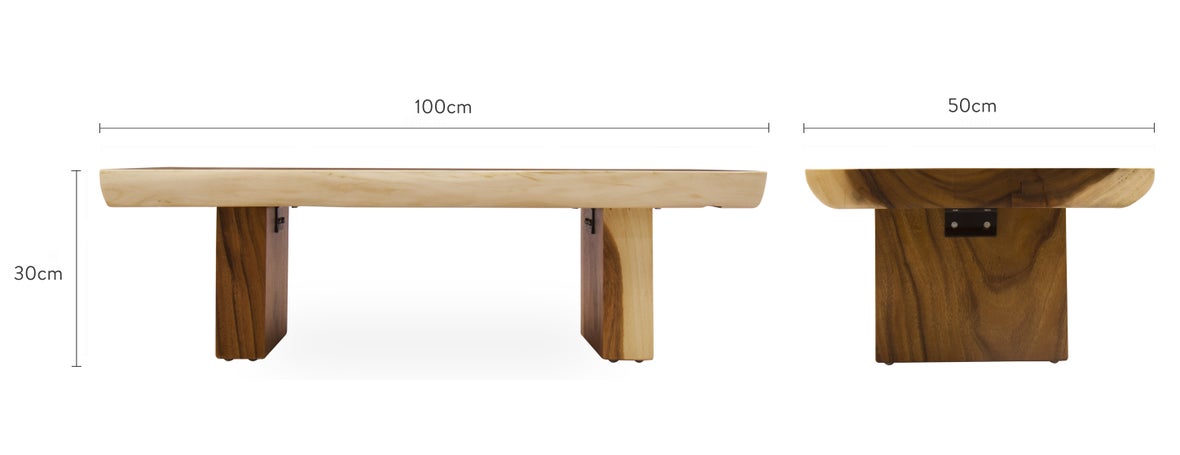 DAYA Couchtische Natürlich Holz Dimensions