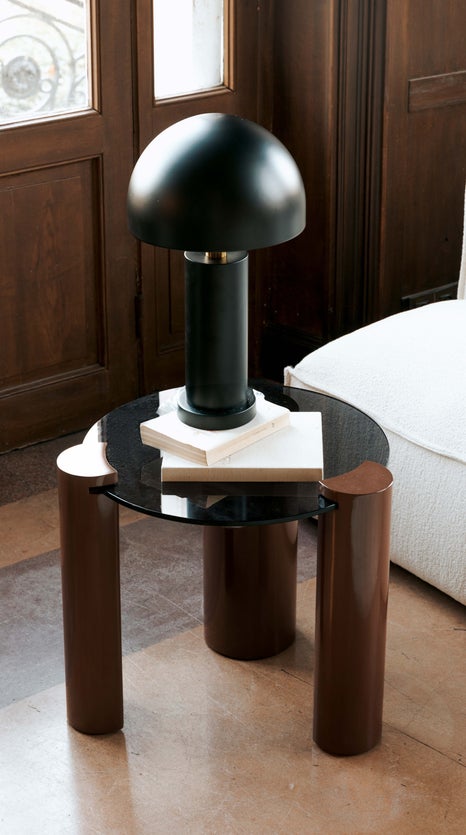 Inspiration GIOIA Tables d'appoint Rouge Verre / Bois