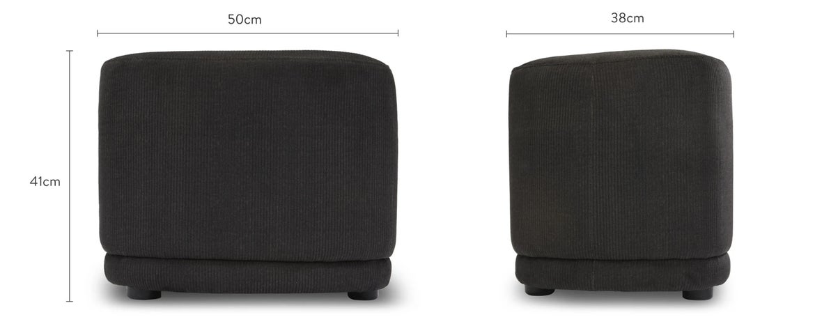 ENZO Stools Noir Velours côtelé Dimensions