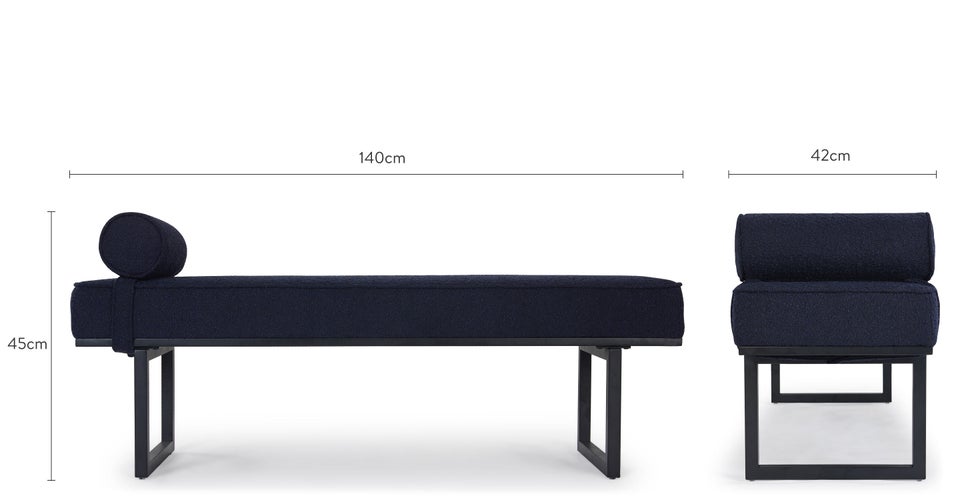 VERDICT Sitzbänke Blau / Schwarz Steinbock / Stahl Dimensions