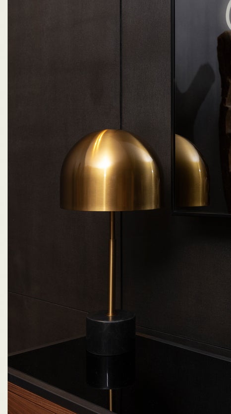 Inspiration PEANUT Lampes de table Noir / Doré Marbre / Laiton