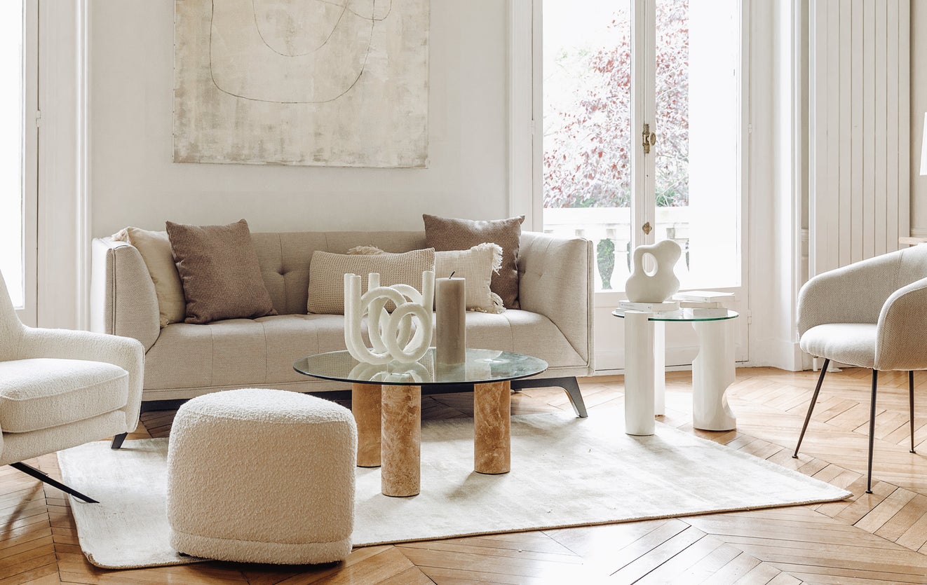 Inspiration GIOIA Side Tables White Glass / Wood