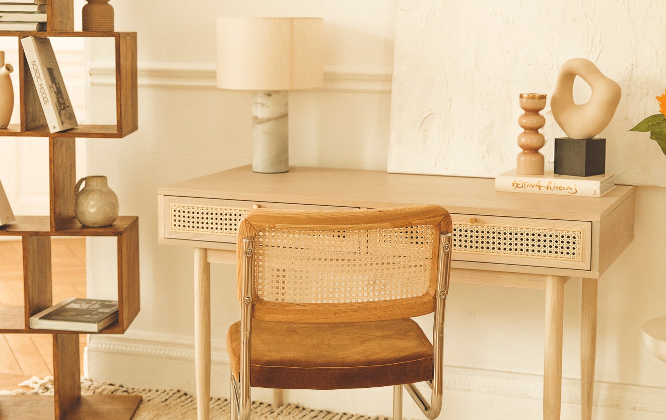 Inspiration LINCOLN Bureaux Naturelle Bois / Rotin