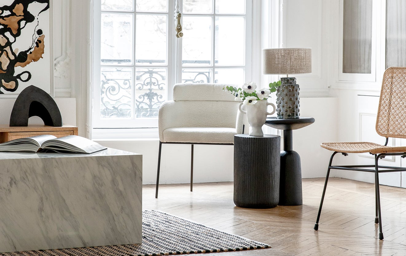 Inspiration Reta Table lamps Beige / Gris Céramique / Toile de jute