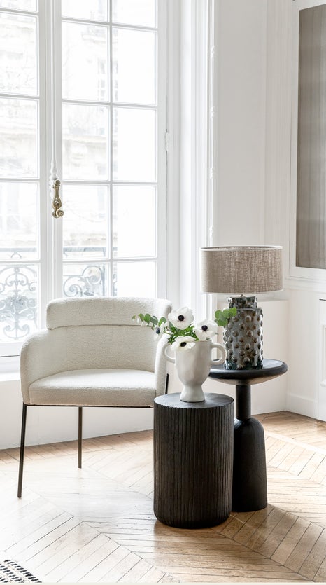 Inspiration Reta Table lamps Beige / Gris Céramique / Toile de jute