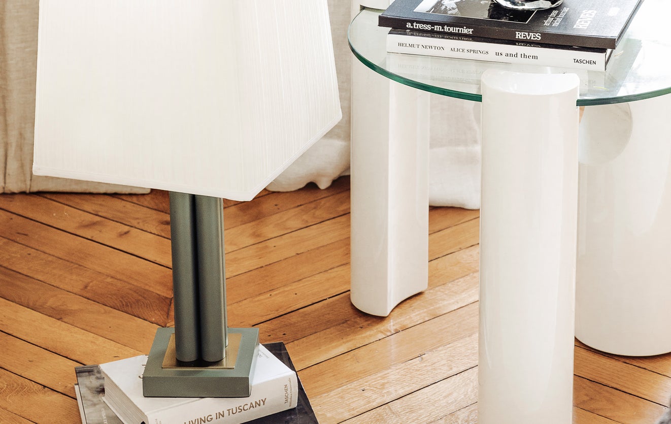 Inspiration ALBA Table lamps White / Green / Gold Fabric / Wood / Metal