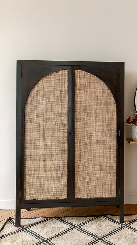 Inspiration Hayes Armoires Beige / Noir Rotin / Bois