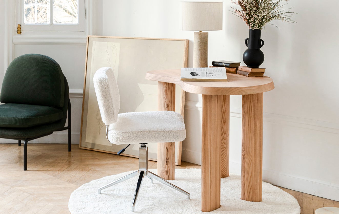 Inspiration Morgan Chaises de Bureau Blanc Bouclette