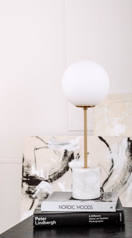 Inspiration POPSICLE Lampes de table Doré Marbre / Verre