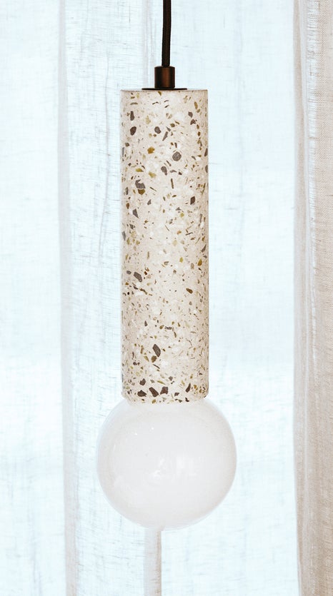 Inspiration CALI Pendelleuchten Weiß Terrazzo / Glas