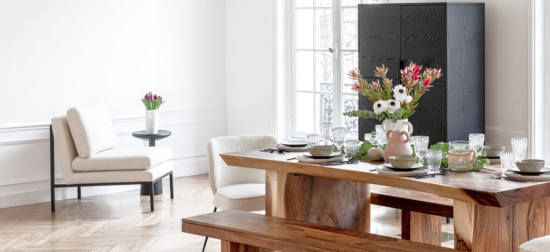 Inspiration MIAMI VICE Sessel Beige / Schwarz Stoff / Metal