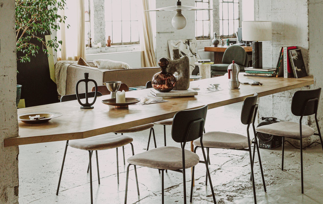 Inspiration EERO Dining chairs Beige / Black Velvet / Wood / Metal