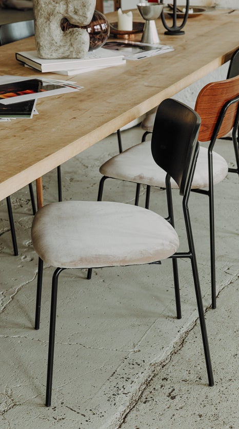Inspiration EERO Dining chairs Beige / Black Velvet / Wood / Metal