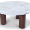 ANDREA Coffee Tables White / Brown Marble / Wood