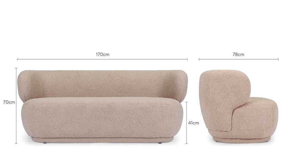 GIULIA 2-Sitzer Sofas Beige Schaf Dimensions