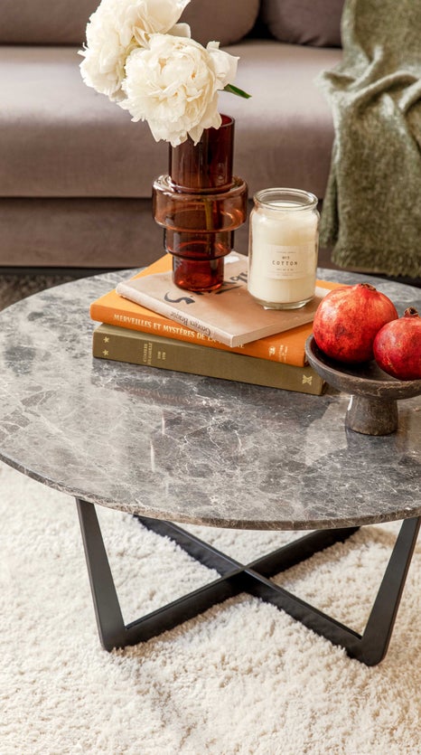 Inspiration BEXTER Coffee Tables Dark grey Marble / Metal