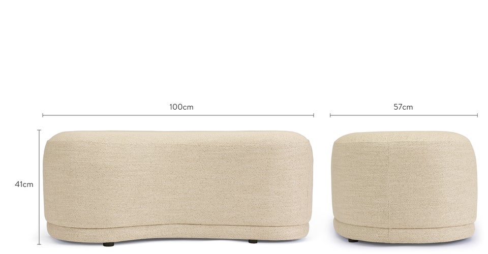 ENZO Bancs Beige sable Tissu Dimensions