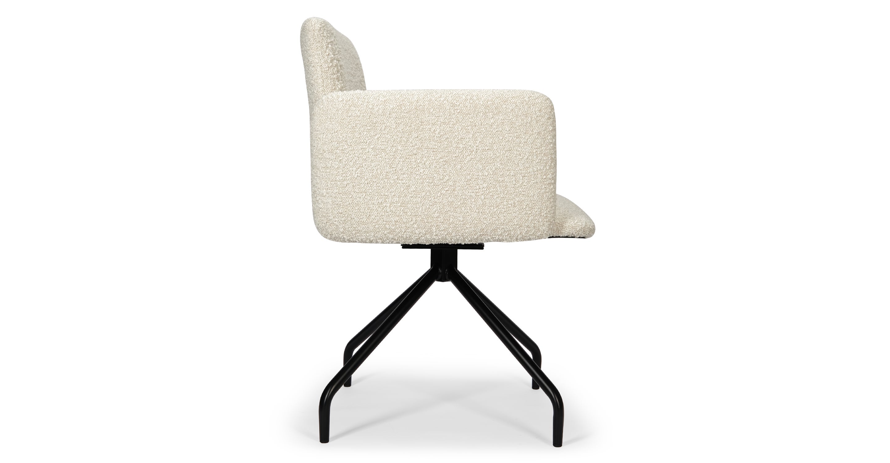 Chaise de bureau rotative - Blanc avoine-bouclé & métal noir - NV GALLERY -  BROOKES