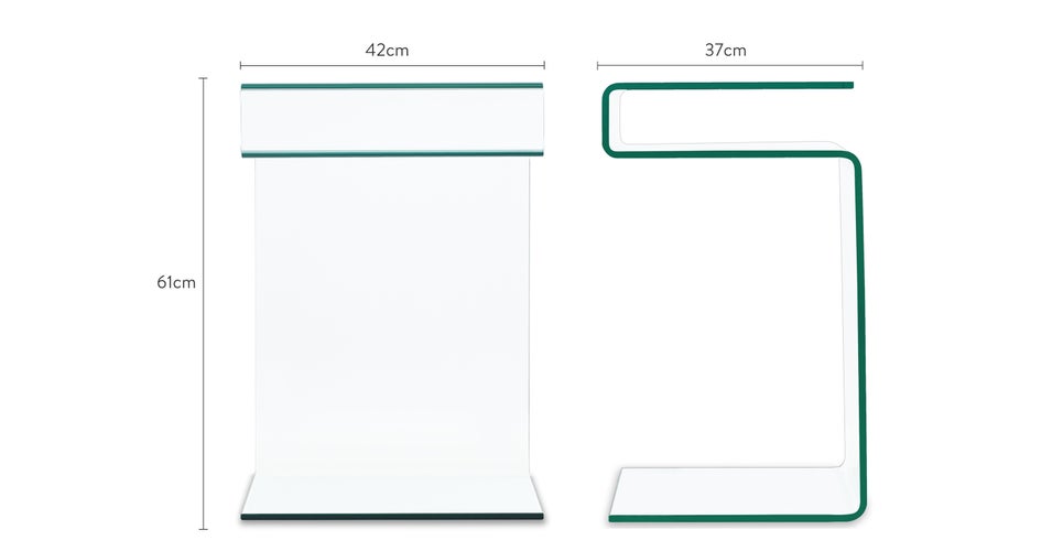 Chelsea Side Tables Transparent Glass Dimensions