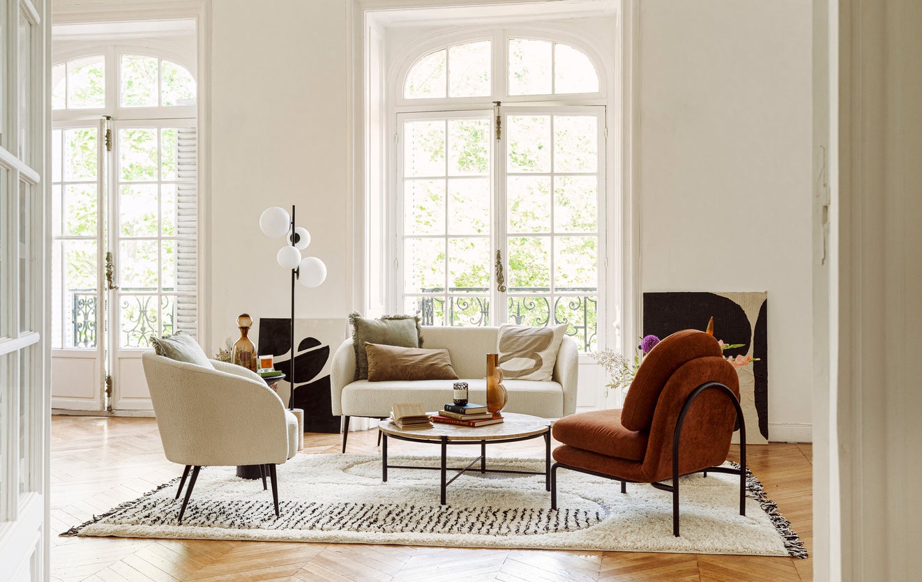 Inspiration HOXTON Sessel Braun / Schwarz Samt / Metall