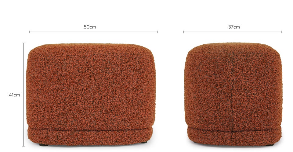 ENZO Poufs & tabourets Rouille Bouclette / Bois Dimensions