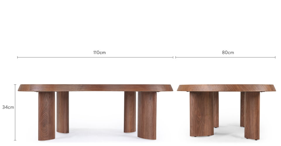 ANTONIO Couchtische Braun Holz Dimensions